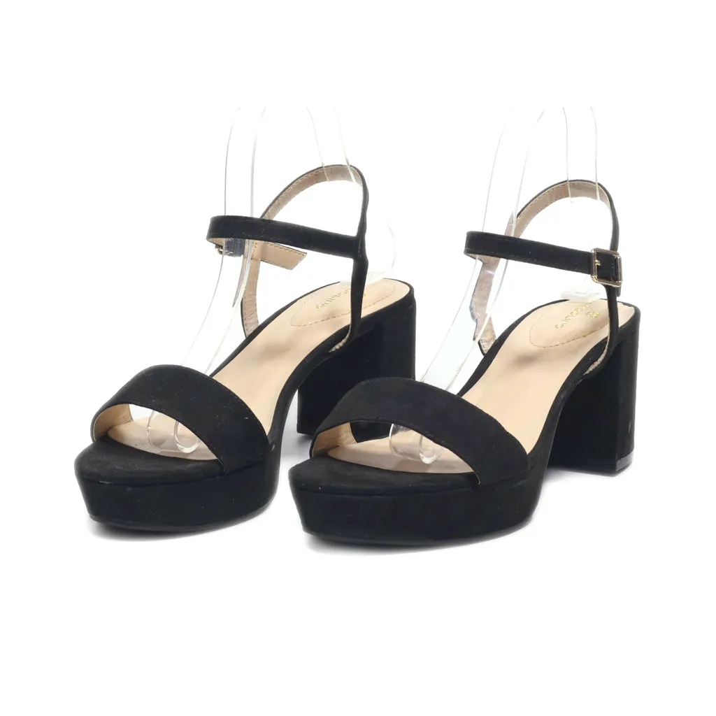 Bandolino Platform Sandals Suede Black Colour For Women