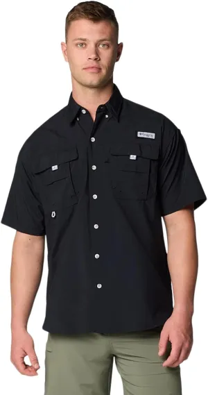 Columbia Mens PFG Bahama II Short Sleeve Fishing Shirt, Black, Large