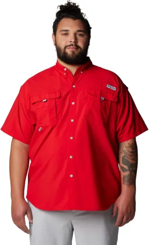Columbia Men's PFG Bahama II Short Sleeve Fishing Shirt, Red Spark, Medium