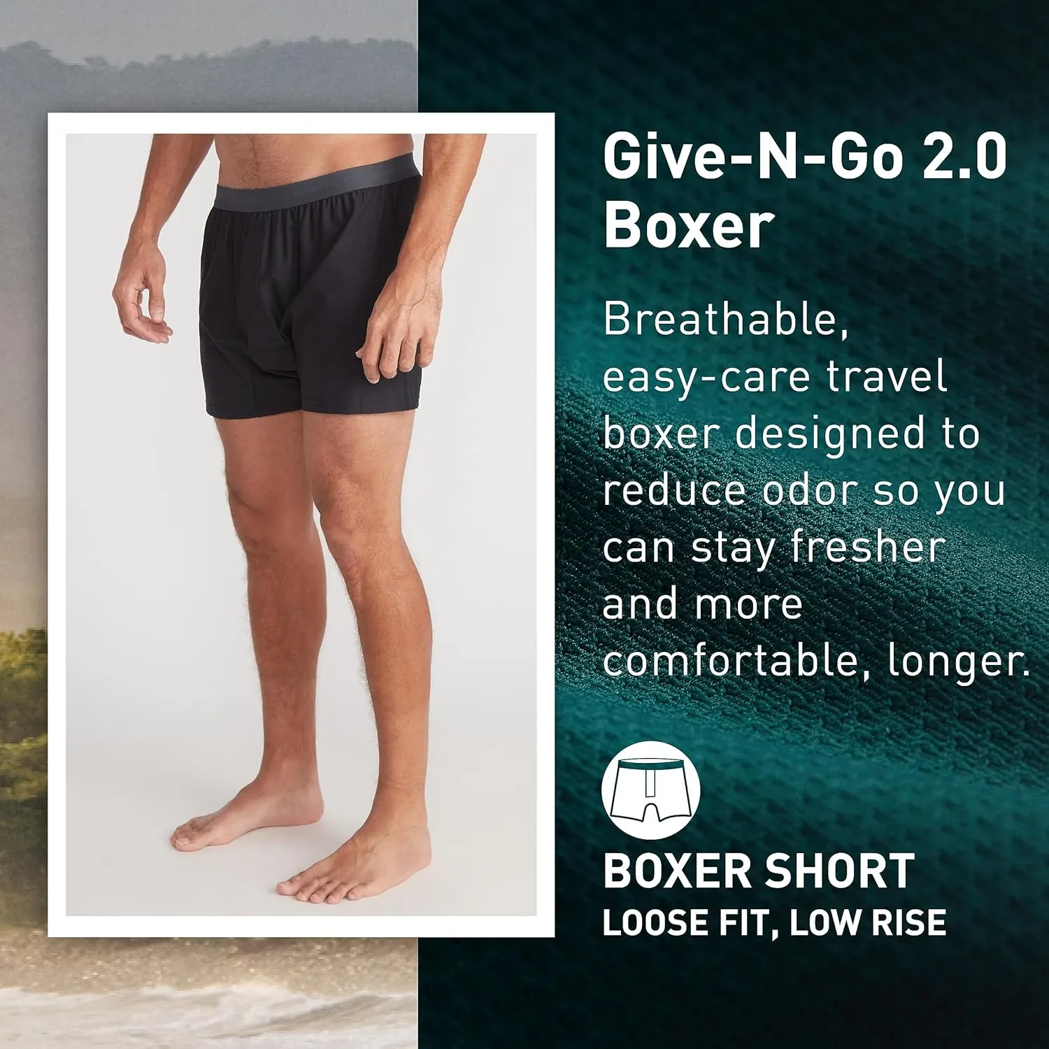 Exofficio Men's Give-N-Go 2.0 Boxer 2 Pack