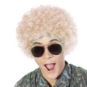 FREE BEAUTY Fluffy Afro Synthetic Clown Wig for Men Women Cosplay Anime Party Christmas Halloween Fancy Funny Wigs (Blonde)