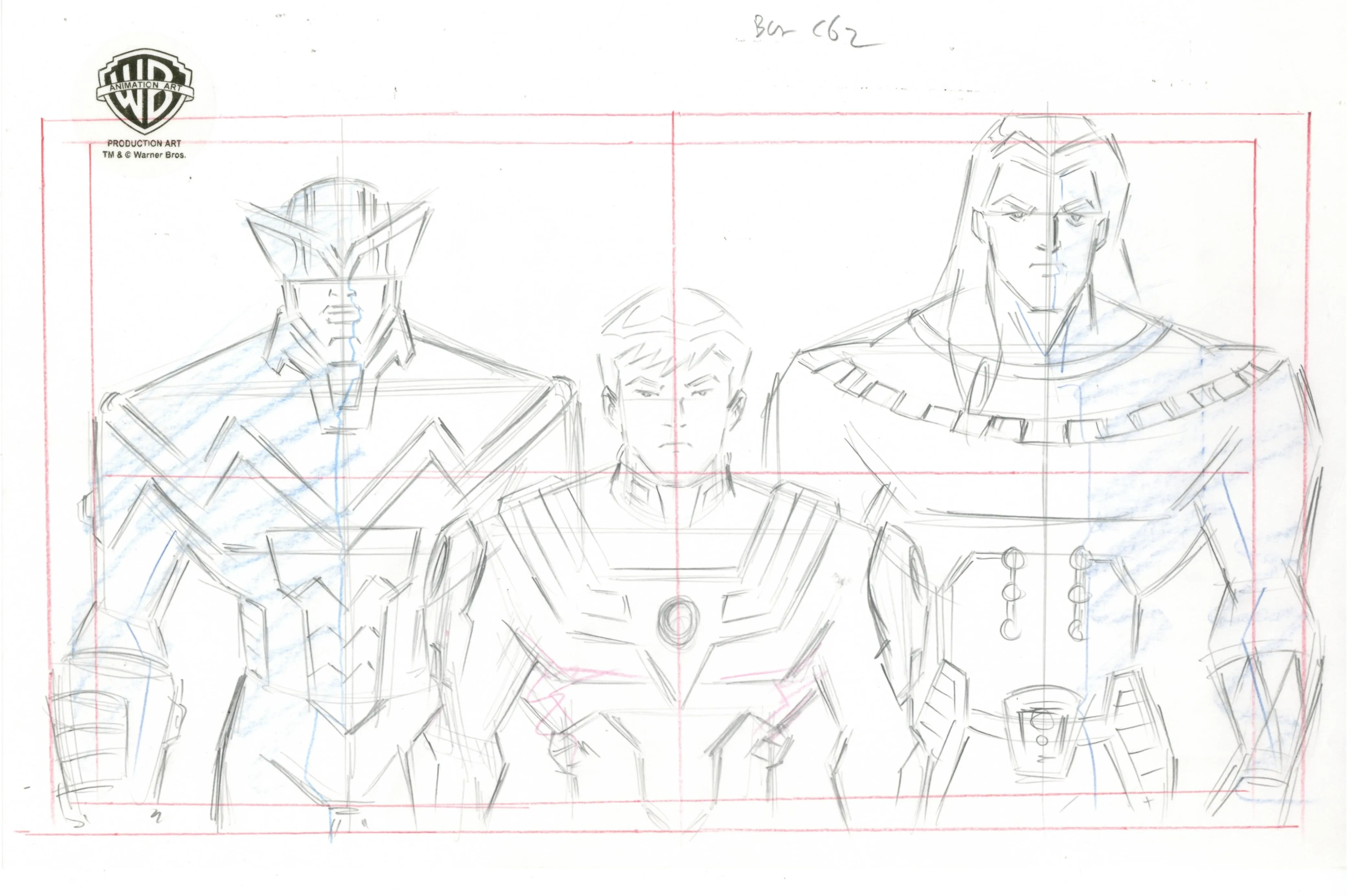 Justice League Unlimited Original Production Drawing: Juice, Wind Dragon, Long Shadow