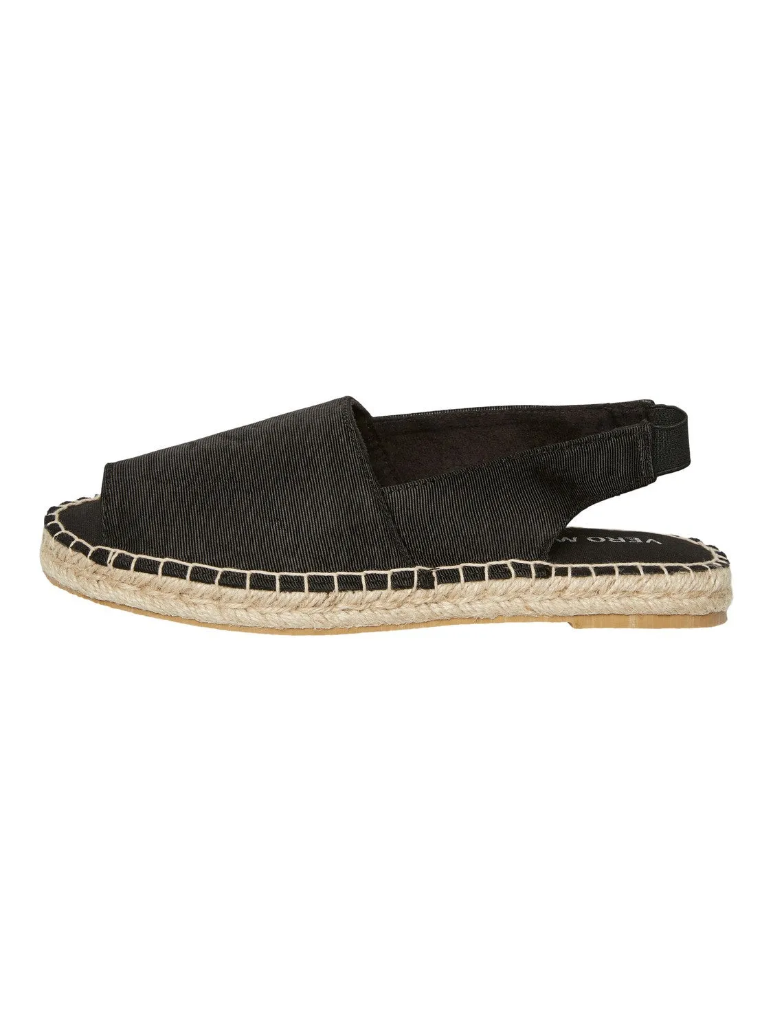 Kera Black Flat Espadrille Sandals Slim Fit