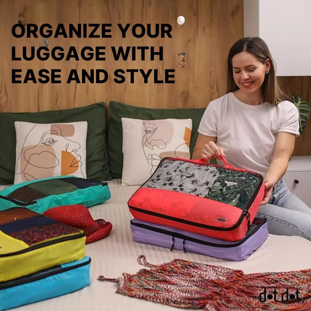 Large Packing Cubes for Suitcases - 5 Pcs set of Packing Cubes for Travel Carry on Suitcase Organizer Bags - Travel Cubes Organizer Bags for Luggage