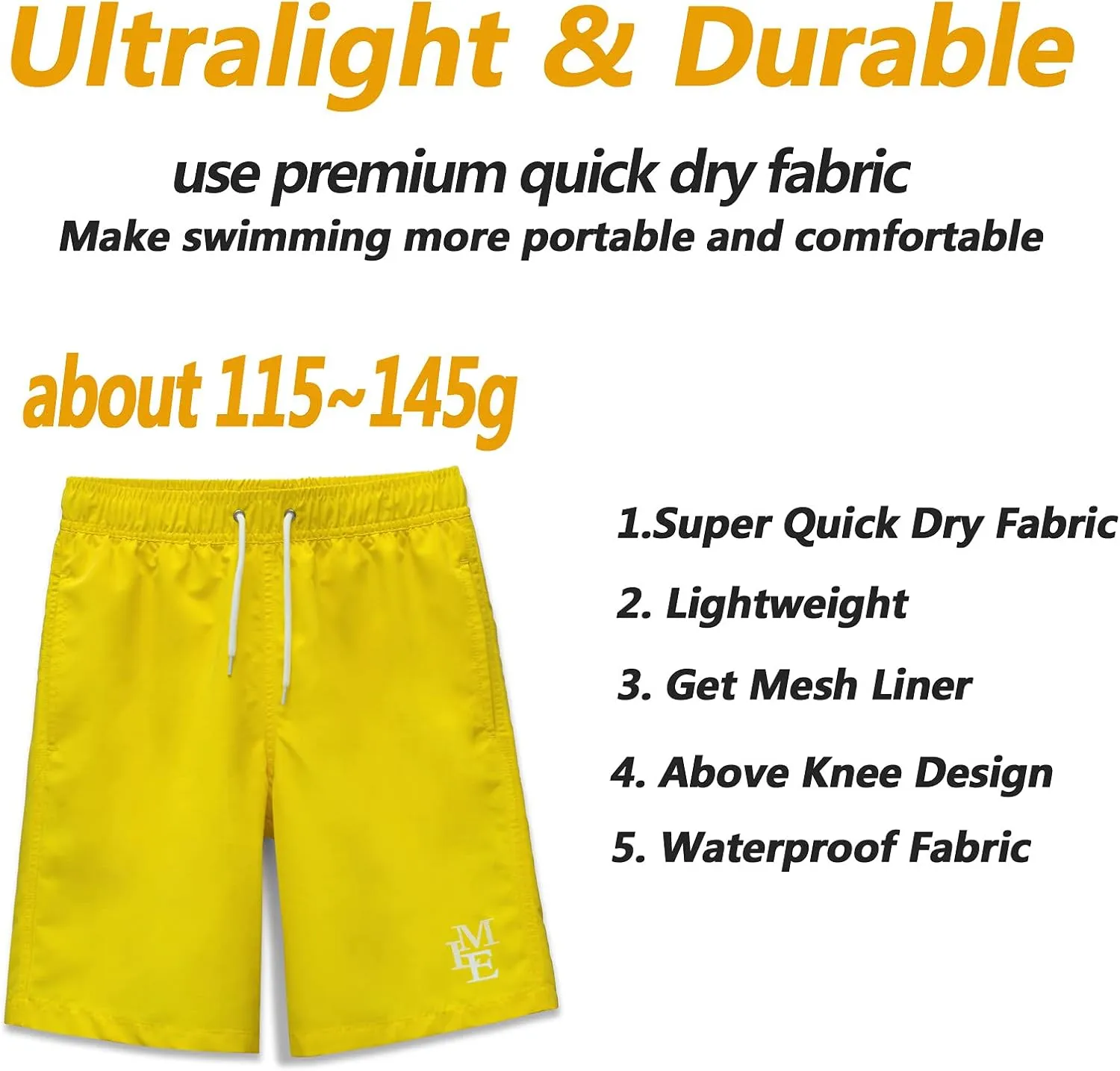 MEILONGER Boys Swim Trunks?Quick Dry Beach Board Shorts Swimwear Bathing Suits Size 8,10-12,14-16,18-20