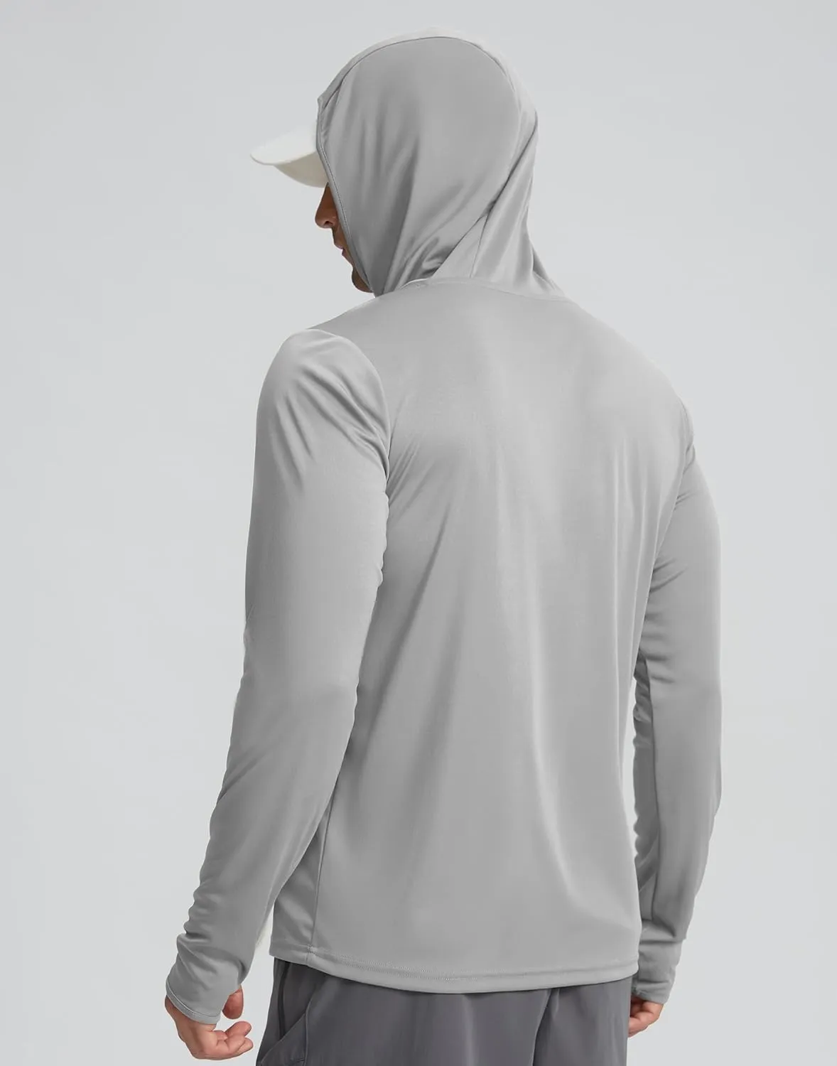 Men's Sun Protection Shirts UPF 50  Long Sleeve Hoodie with 2 Pockets UV SPF Fishing Hiking Rash Guard Shirts