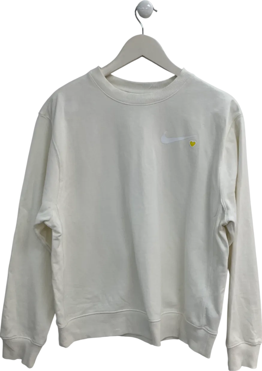 Nike Cream Swoosh Heart Sweatshirt UK M