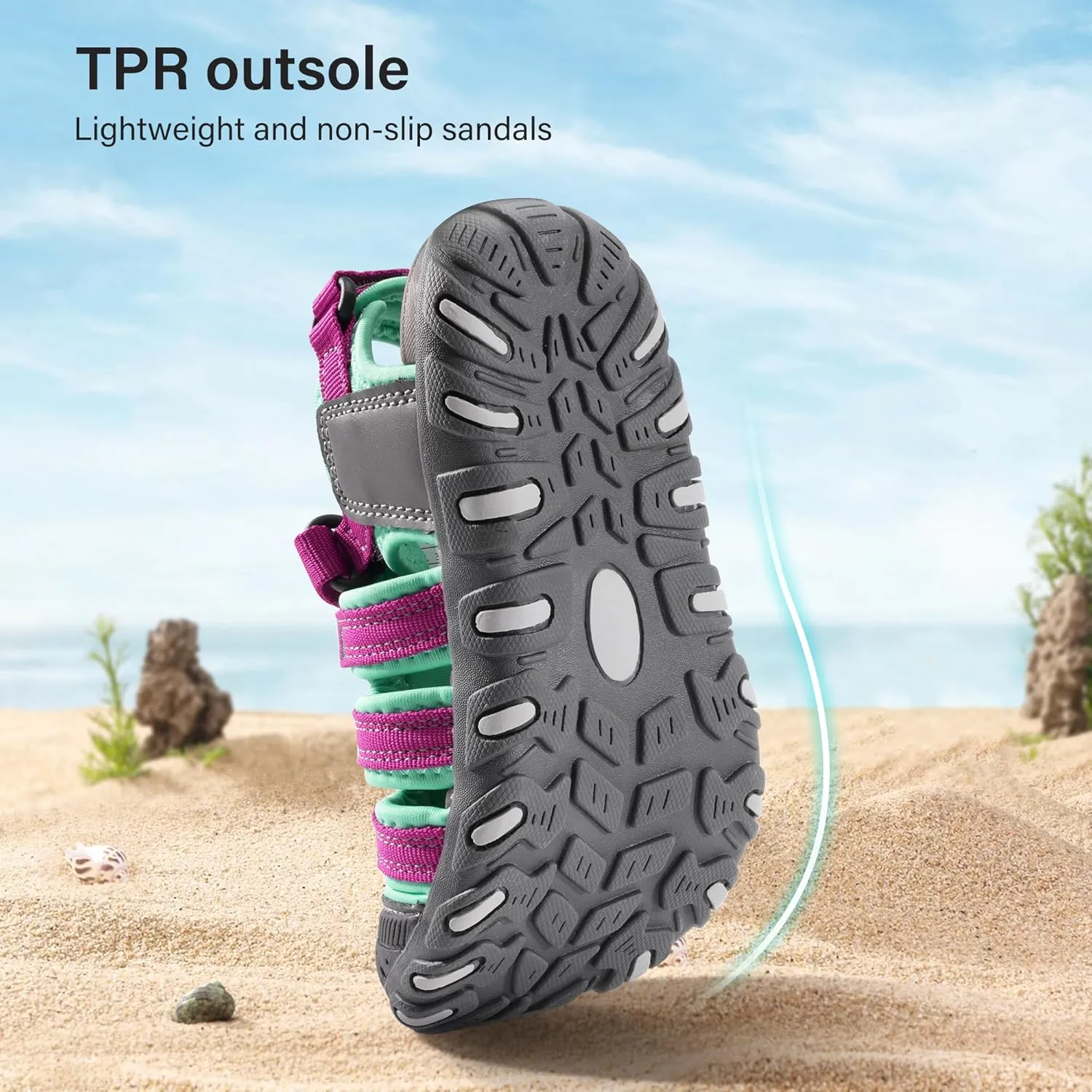 Stelle Boys Girls Sport Water Sandals Kids Summer Outdoor Beach Hiking Closed-Toe Athletic Shoes for Toddler/Little/Big Kids