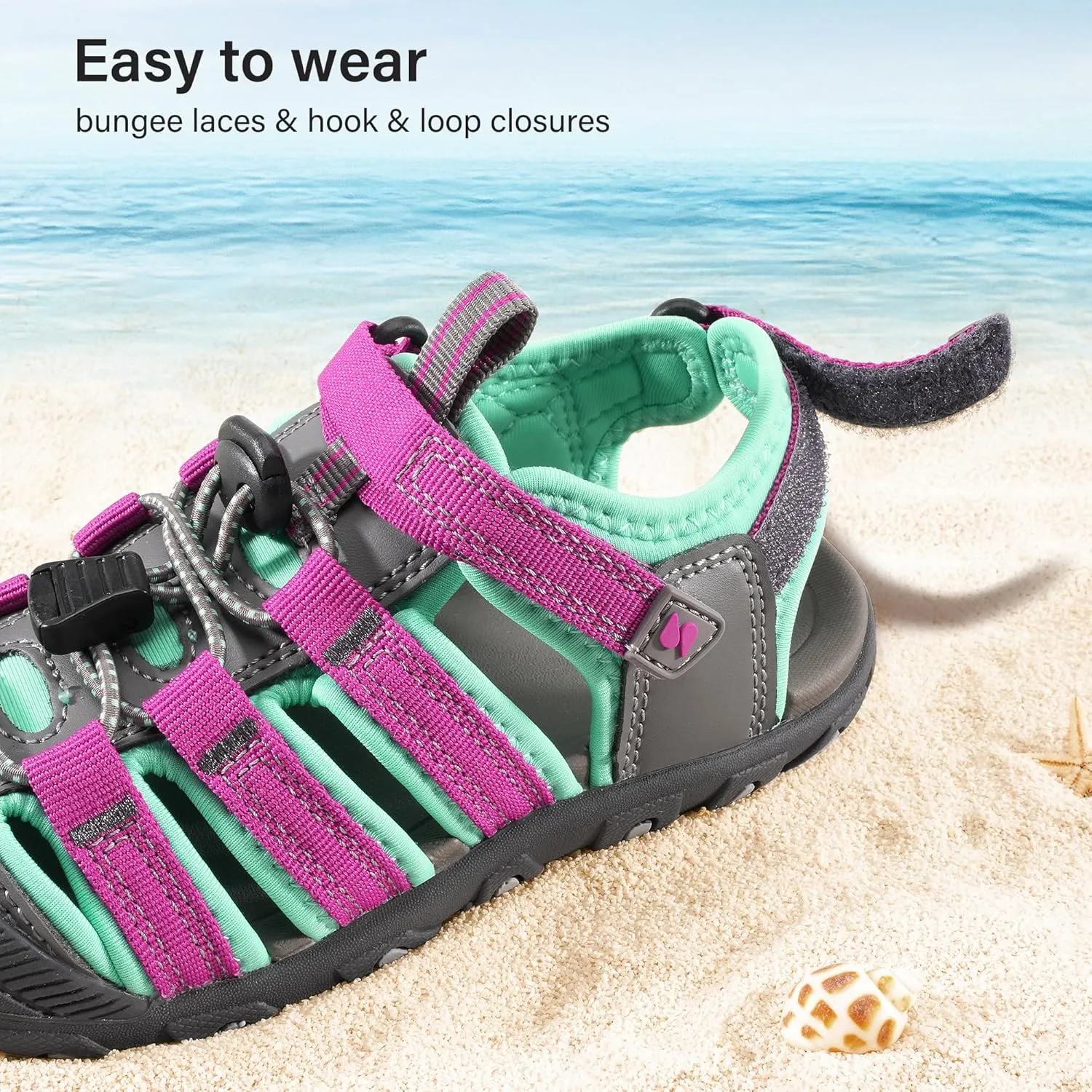 Stelle Boys Girls Sport Water Sandals Kids Summer Outdoor Beach Hiking Closed-Toe Athletic Shoes for Toddler/Little/Big Kids