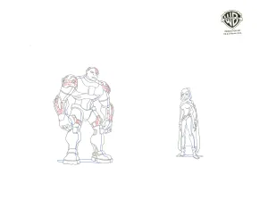 Teen Titans Original Production Drawing: Cyborg, Raven