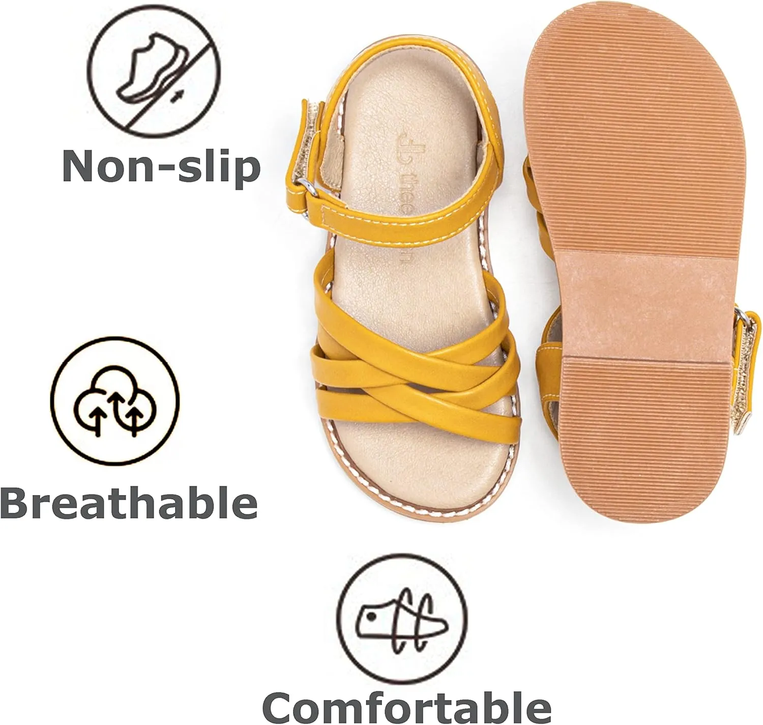 THEE BRON Toddler Girl Dress Sandals Sandalias para Nias